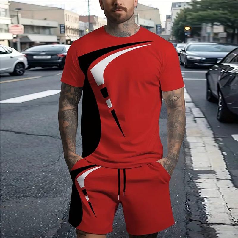 Summer Men's Loose Short-sleeved Shirts Sweaty Quick-drying Shorts Men's Classic Sports Suit Large Size Office Two-piece Set