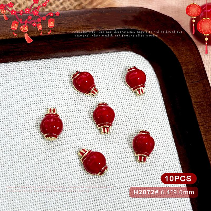 2026 New Year Fortune Alloy Nail Art Jewelry / Lucky Bag Chinese Knot Goldfish Ingot Coin Nail Decor DIY Year Of The Horse
