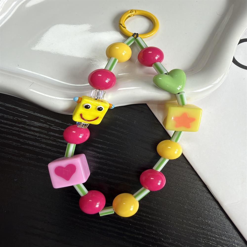 Charming Robot Beaded Pendant & DIY Phone Case Lanyard Chain