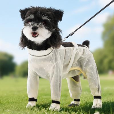 Haustier Staubschutzhose Wasserdicht Rutschfest Hundepfoten Schutzschuhe Regenstiefel mit Verstellbarem Hosenträger Schmutzabweisender Bauch für Kleinen Mittelgroßen Hund