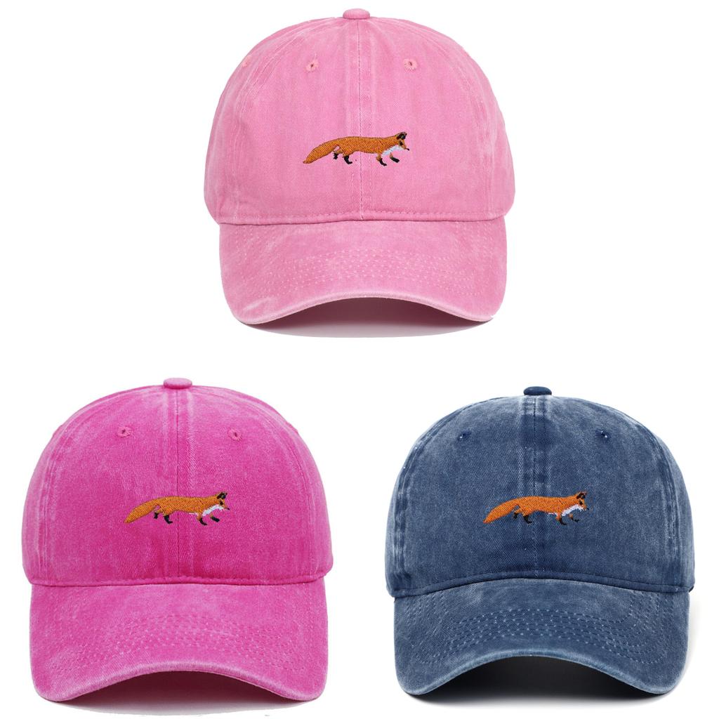 Baseballkappe mit Fuchs-Stickerei und Sonnenschutz für Freizeit-Outdoor-Kleidung