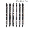 Large Capacity Ink Erasable Pen 6-color Push Gel Pen Set 0.5mm Transparent Colors Pen Office Writing Supplies Kawaii Stationery