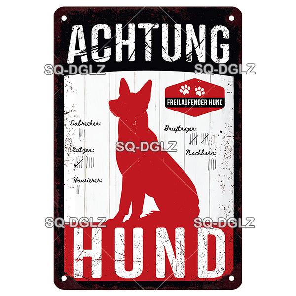 Warning Vintage Metal Sign Beware of Dog Tin Sign Shop Metal Plaque Decoration Plate Decor For Pub Bar Wall Decor Poster Gift