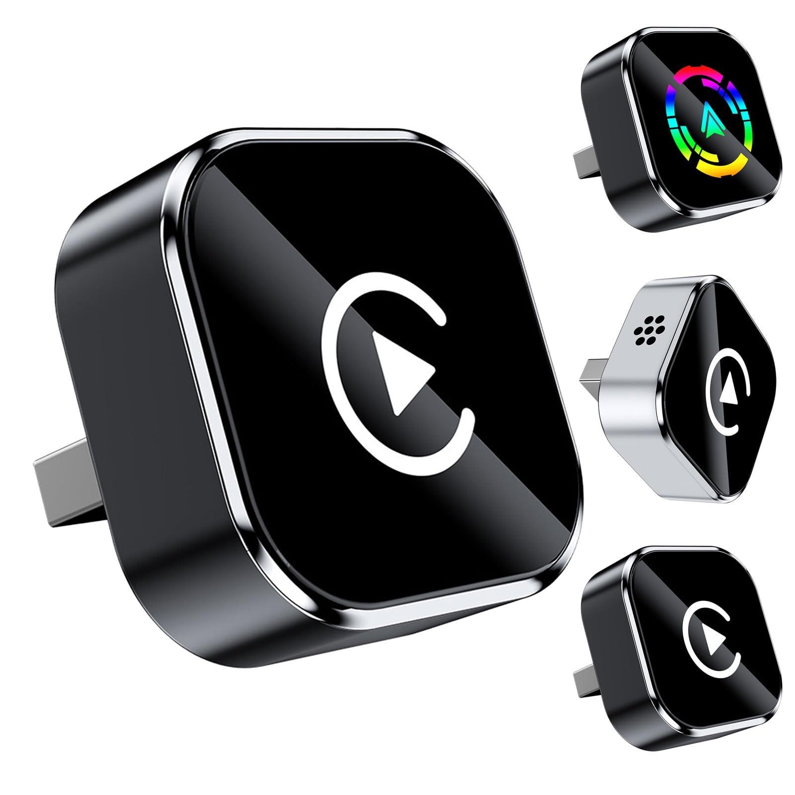 

Беспроводной адаптер для автомобиля, адаптер 2-в-1 Plug and Play с Wi-Fi 2,4/5 ГГц и Bluetooth 5.0, широко совместимый с более чем 800 моделями автомобилей One Size чёрный