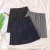 Uniform Pleated Skirt With High Waist For Students Summer College Style