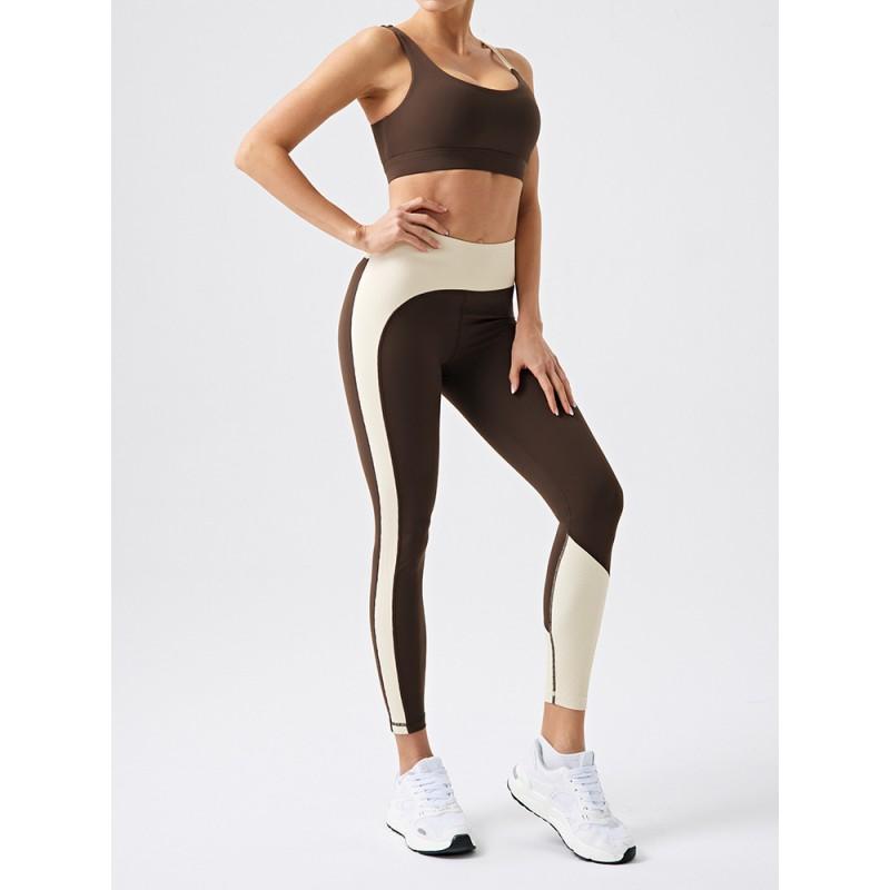 Womens Seamless Yoga Set With Built-in Bra Pad High Elasticity Sportswear Pilates Fitness Outdoor Workout