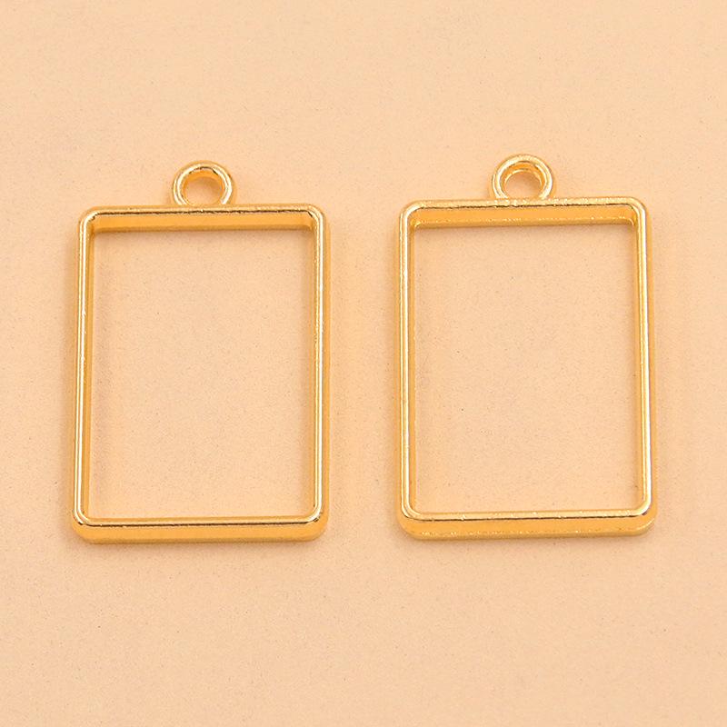 16 Styles Gold-Tone Alloy Jewelry Pendants: Moon, Round, Heart, Charms, and Hollow Frames
