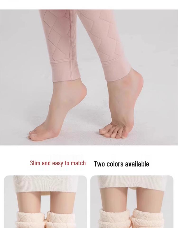 Women's Thick Velvet Warm Cotton Pants - Autumn/Winter 2025 School Uniform Base Layer, Slim Fit.