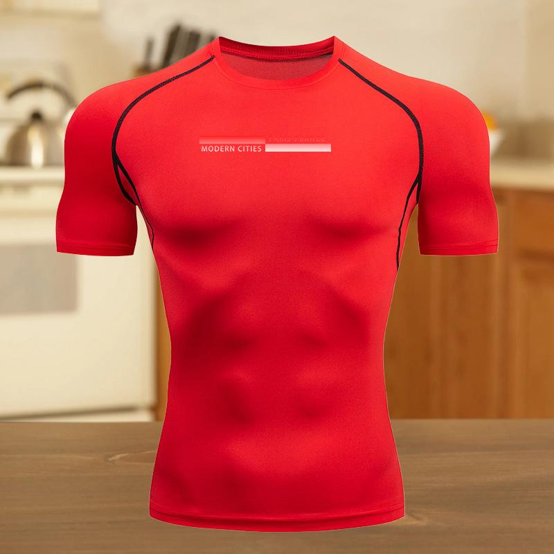 

Men Summer Short-Sleeve Compression T-Shirt Breathable Quick-Drying High Elasticity Spider Running Cycling Gym Workouts Shirts XXXL