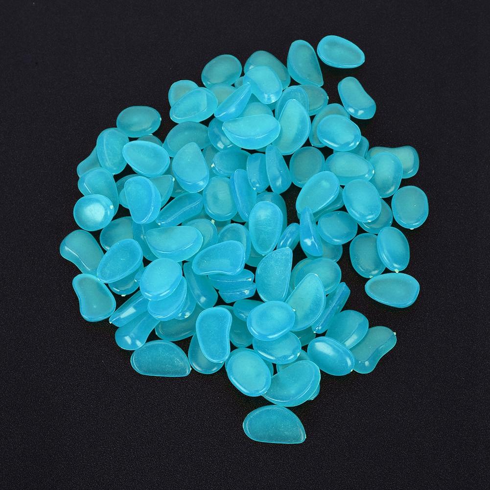 100Pcs Luminous Stone Fluorescent Decor Garden Yard Indoor Aquarium Landscape Decoration