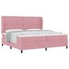 Box Spring Bed with Headboard Pink 200 X 200 Cm Velvet