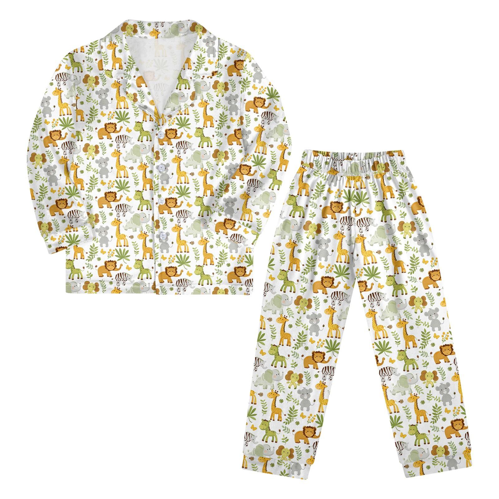 

Детский костюм из двух частей с принтом, топ с длинными рукавами и пуговицами, широкие брюки, комплект пижамы, домашний повседневный костюм 160 жёлтый