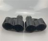 Universal H Style Pair 63mm Inlet 3D Glossy 100% Real Carbon Fiber Car SUV Conjoined Dual Exhaust Pipe Tail Muffler Tip