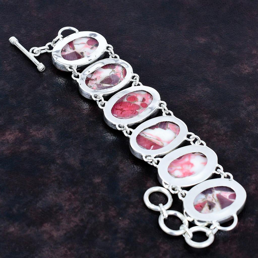 Kingman rotes Mohave Kupfer Türkis Armband 925 Sterling Silber Armband verstellbare Kette Armband Edelstein handgefertigter Schmuck Geschenke für Mama