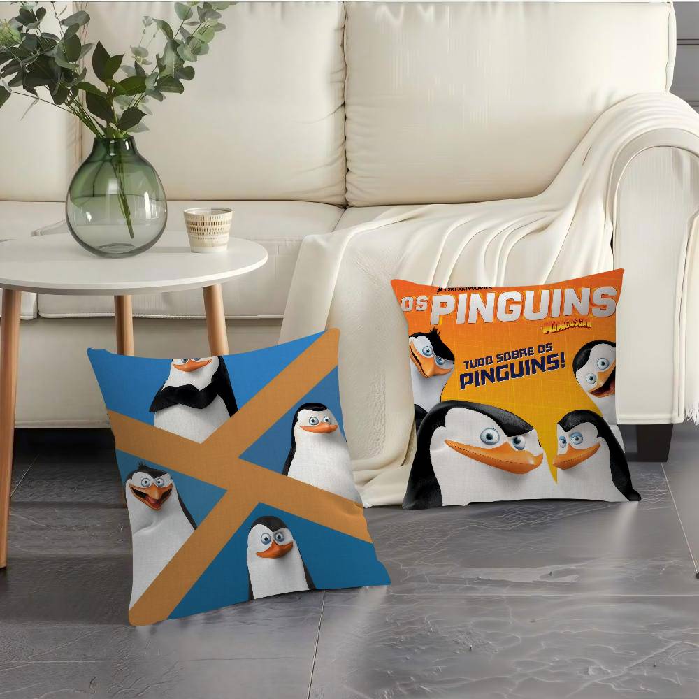 Klassisches Anime Die P-Pinguine von M-Madagascar Kissenbezug Sofakissenbezug Heimzimmer Dekoration Kindergeschenk