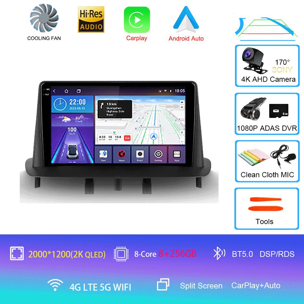 Android 14 Video Player  Car Radio For Renault Megane 3 2008 - 2014 Multimedia Navigation GPS No 2din 2 Din Dvd