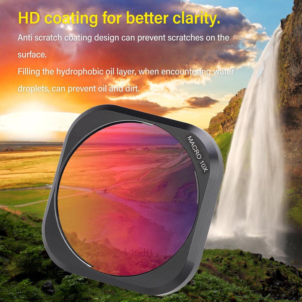 10X Lens Filter HD Coated Snap-On Aluminum Frame Sports Camera Filter Ace Pro