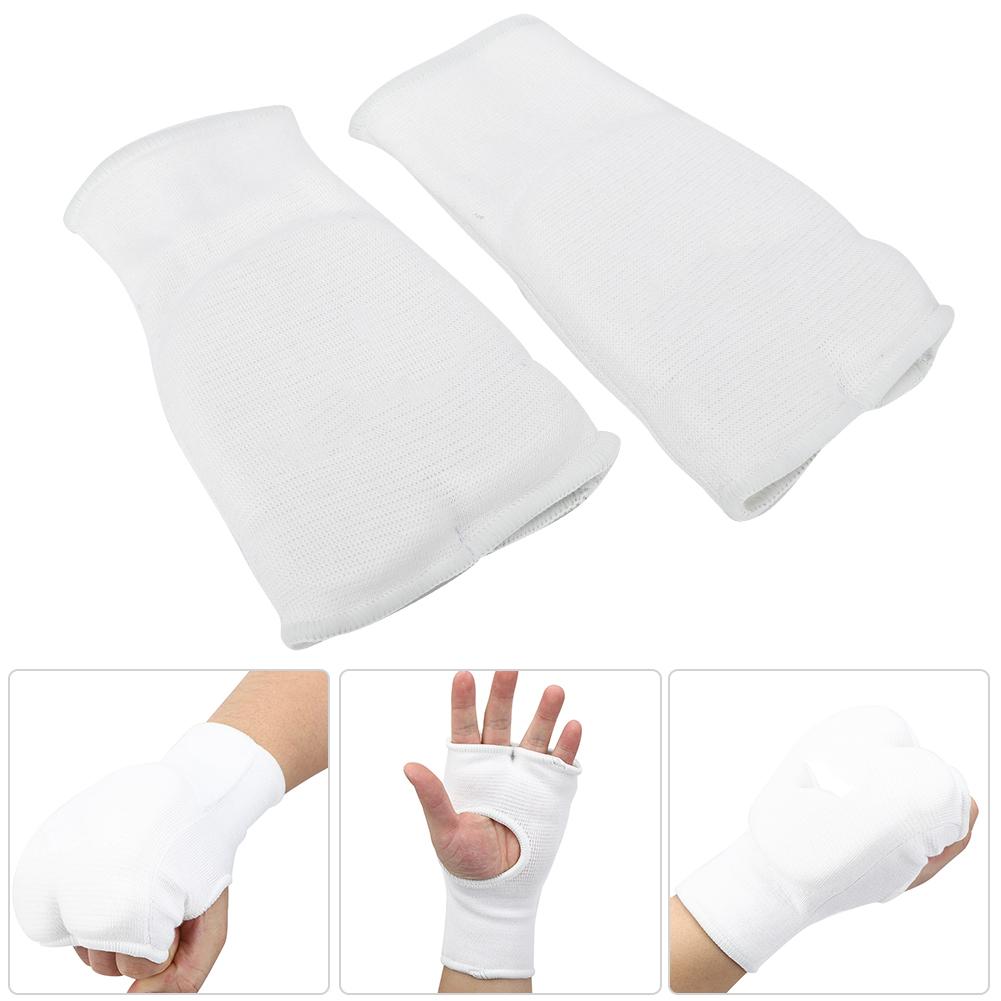 A Pair of Boxing Gloves Taekwondo Hand Protector for Sports Training Fitness KickboxingWhite 1 Pair