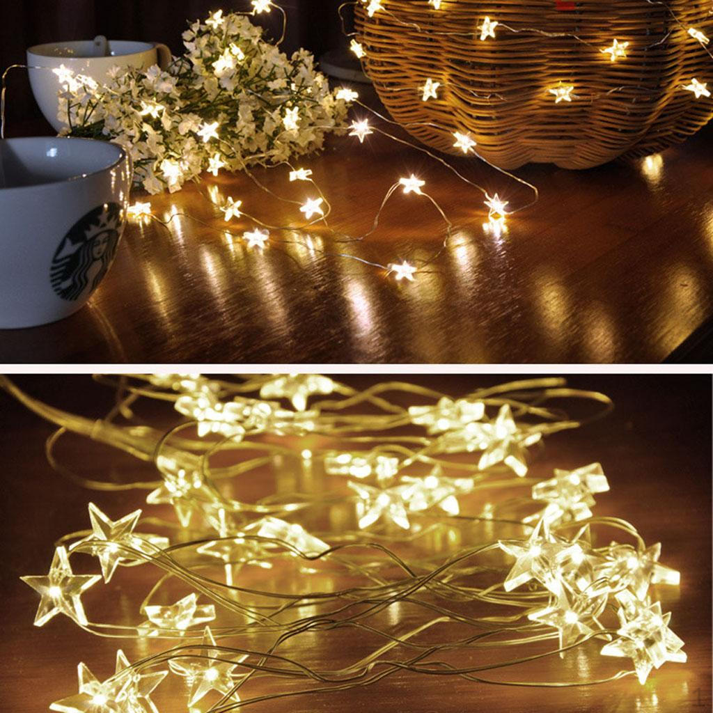 2 pcs Battery Powered s for Bedroom Christmas Wedding Valentine day Party 5meter 50LED Warm White