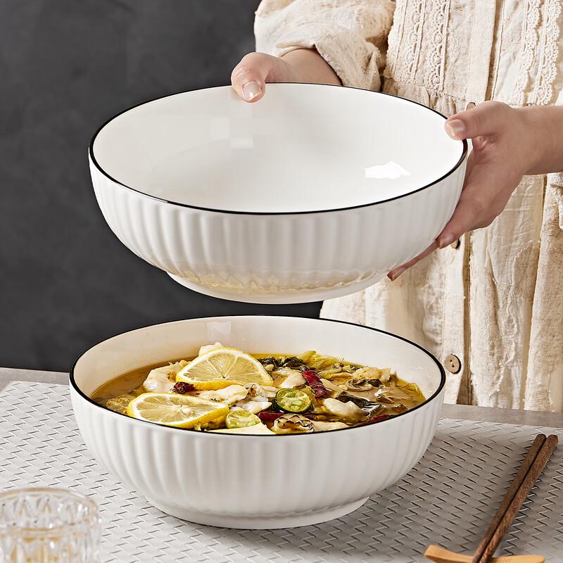 Large 9-inch Ceramic Soup Bowls