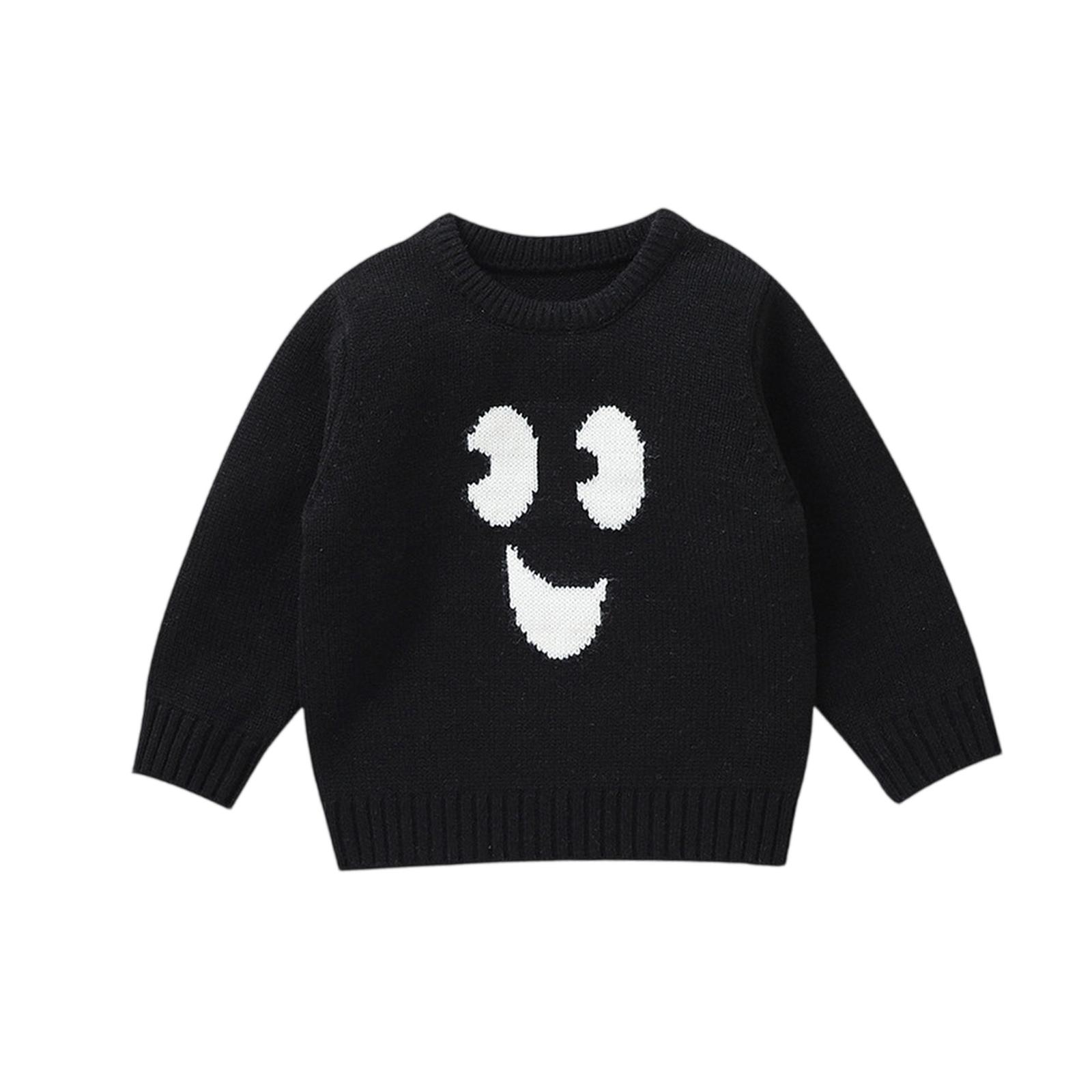 

Хэллоуинский вязаный свитер - Топ с круглым вырезом и длинным рукавом 92 чёрный