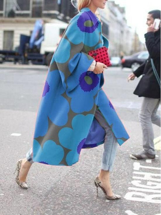 

Женский длинный тренч свободного кроя с принтом и длинными рукавами-клеш, весна/осень 2025 5XL