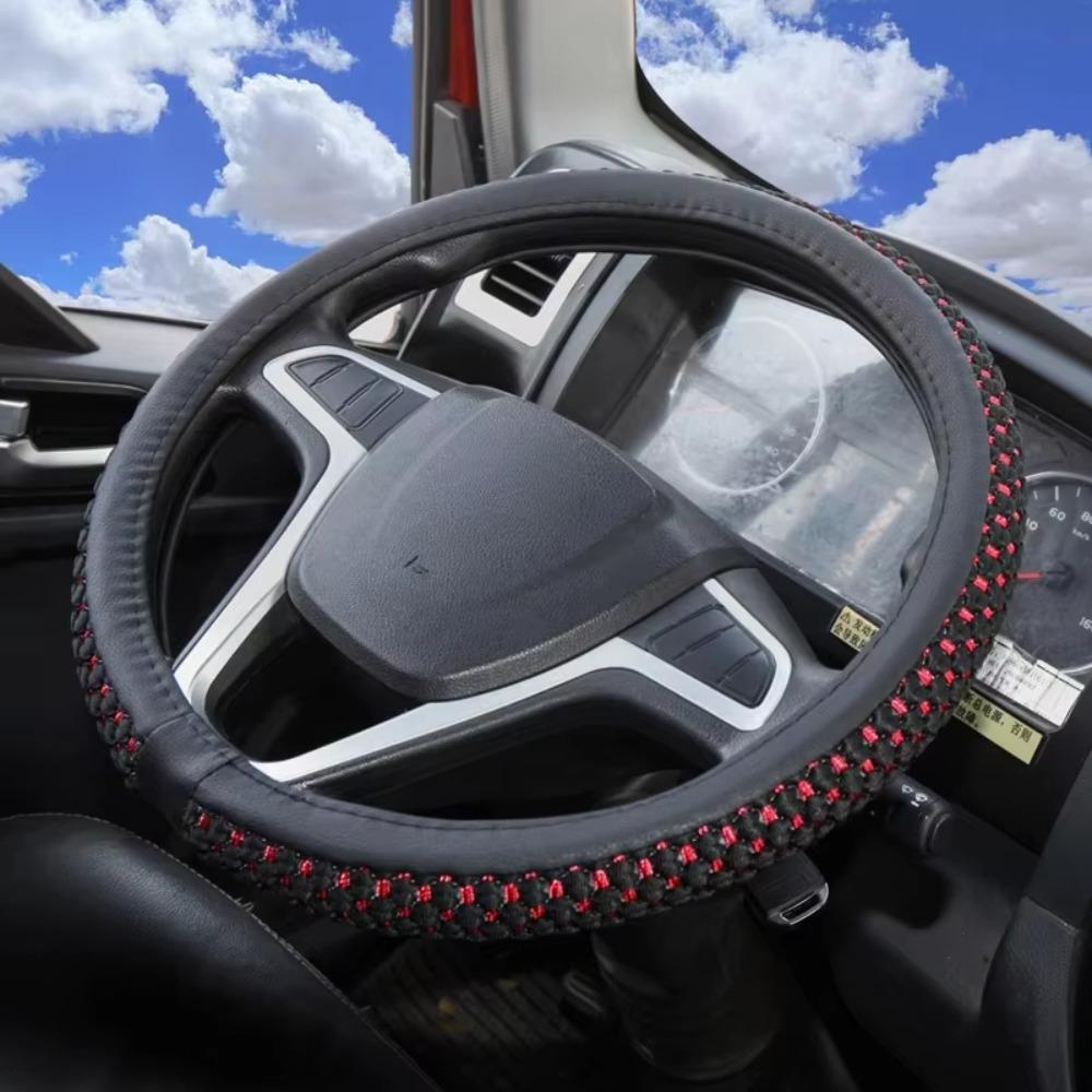 

Non-Slip Truck Steering Wheel Protector Auto Steering Wheel Wrap Cool Summer Use красный