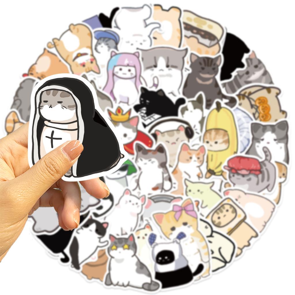 55 Τεμ. Χαριετά Γάτες MEME Ζώα Κινούμενα Σχέδια Αυτοκόλλητα Γκράφιτι Τηλέφωνο Κιθάρα Φορητός Υπολογιστής Σημειωματάριο Βαλίτσα Κούπα Αδιάβροχο Αυτοκόλλητο Παιχνίδια για Παιδιά