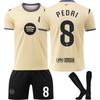 25-26 Barcelona Auswärtstrikot Fußballtrikot für Kinder und Erwachsene PEDRI #8