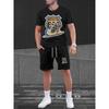 Neue Mode 3D Lustiger Druck Herren Anzug Übergroß Kurzarm Shorts Zweiteiler Herren Sportbekleidung Sommer Freizeit Reise Anzug