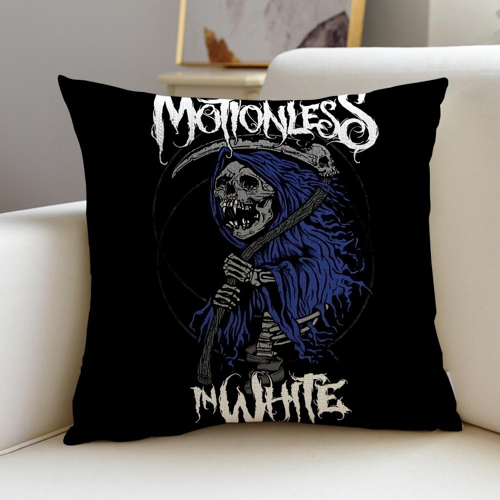 Gothic MMotionless In WhiteS Cushion Cover Breathable and skinfriendly linen pillowcase square removable and washable cushion