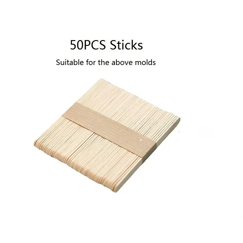 4/8 Hole Silicone Ice Cream Forms Popsicle Molds DIY Homemade Dessert Freezer Fruit Juice Ice Cube Maker Mould with Sticks 6