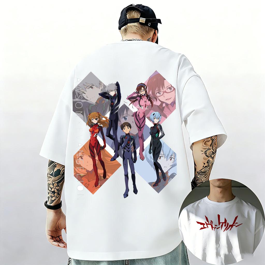 Neon Genesis Evangelion Ayanami Rei Asuka Classic Style Short Sleeve Tshirt Unisex Unisex 2026 Summer ParentChild Cotton Tee Tops