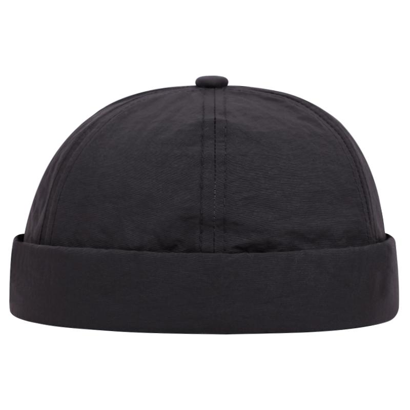 Fashion Quick Drying Dome Melon Cap  Men Women Fashion Vintage Brimless Hat Hip Hop Landlord Hat Unisex Solid Color Short Cap