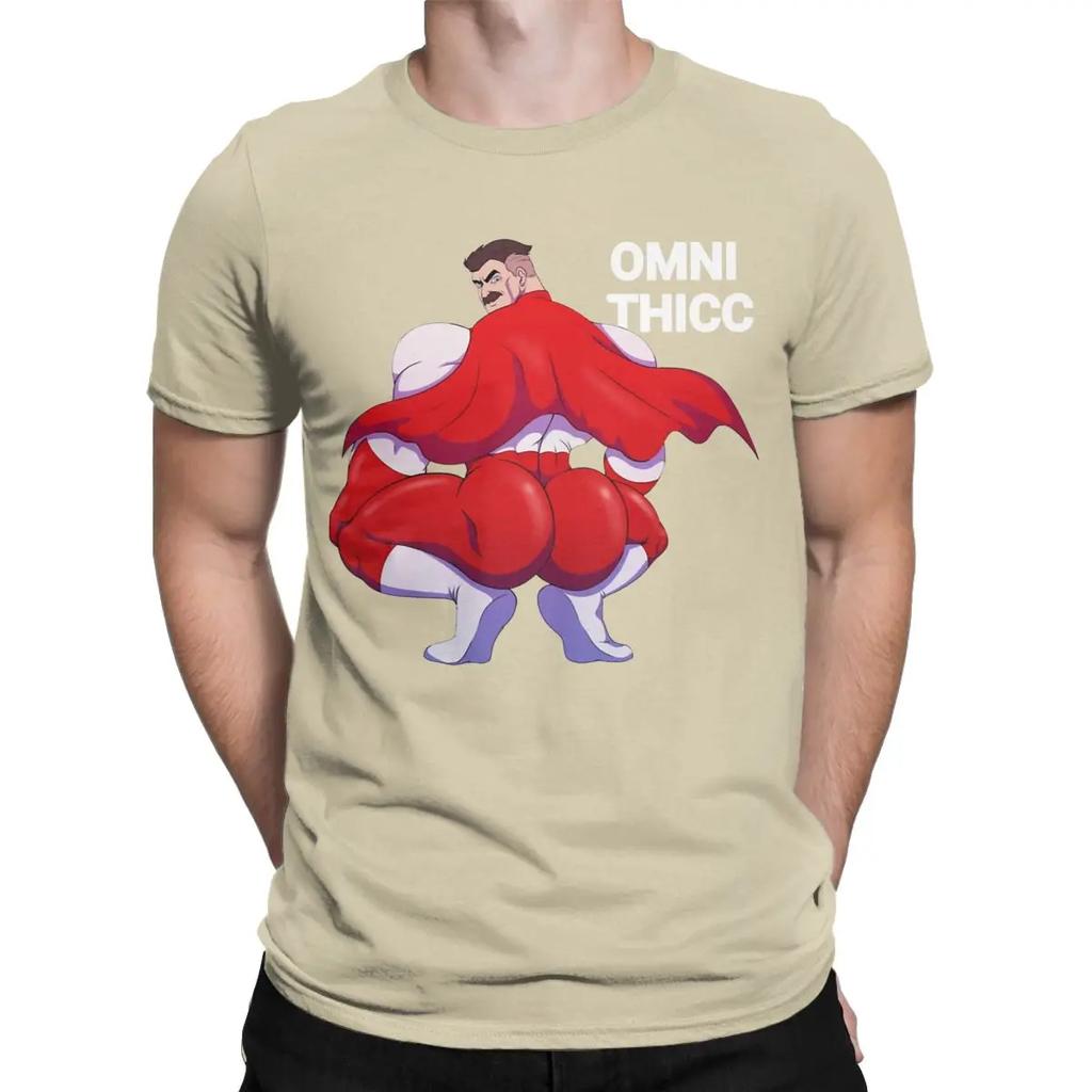 Thicc Omniman Superhero Viltrum Invincible Comic Men T Shirt Casual Tee Shirt Short Sleeve O Neck T-Shirt Pure Cotton Adult Tops