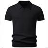 T-shirt en tricot à manches courtes et col en V pour homme - Style Business Casual - Été/Automne