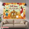 2D flat surface 1-piece autumn harvest pumpkin photography background cloth suitable for home garden and studio
