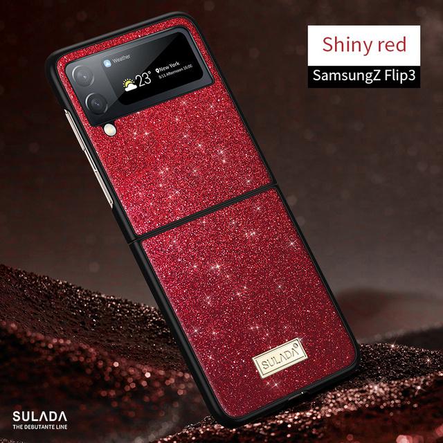 

Чохол для Samsung Galaxy Flip 3 Flip3 5g, захисний чохол Bling Sparkle Cute Girls Women для Galaxy Flip 3 5g Z Filp 3 червоний