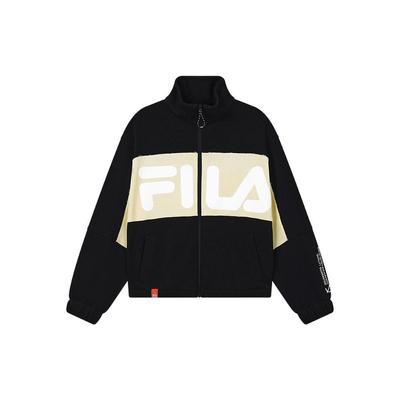 Originale Series Two-Tone Spliced Letter Logo Print Stand Collar Zip Retro Jacket Women Jackets Legendary-Blue F11W319502F-NV