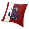 Nautisches Schiffsrad Anker Marineblau Kissenbezug Beidseitiger Druck Kissenbezug Geschenk Kissenbezug Bezug Zuhause X
