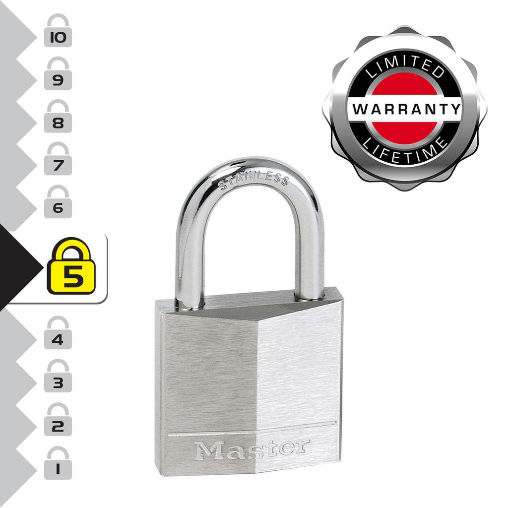 Master Lock 640EURD Marine Padlocks with Key, Grey, 6,5 X 4 X 1,3 Cm