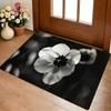 Advanced Black Flower Floor Mat Cozy Flannel Soft Thick Non-Slip Mat For Living Room Bedroom Kitchen Decor Rugs