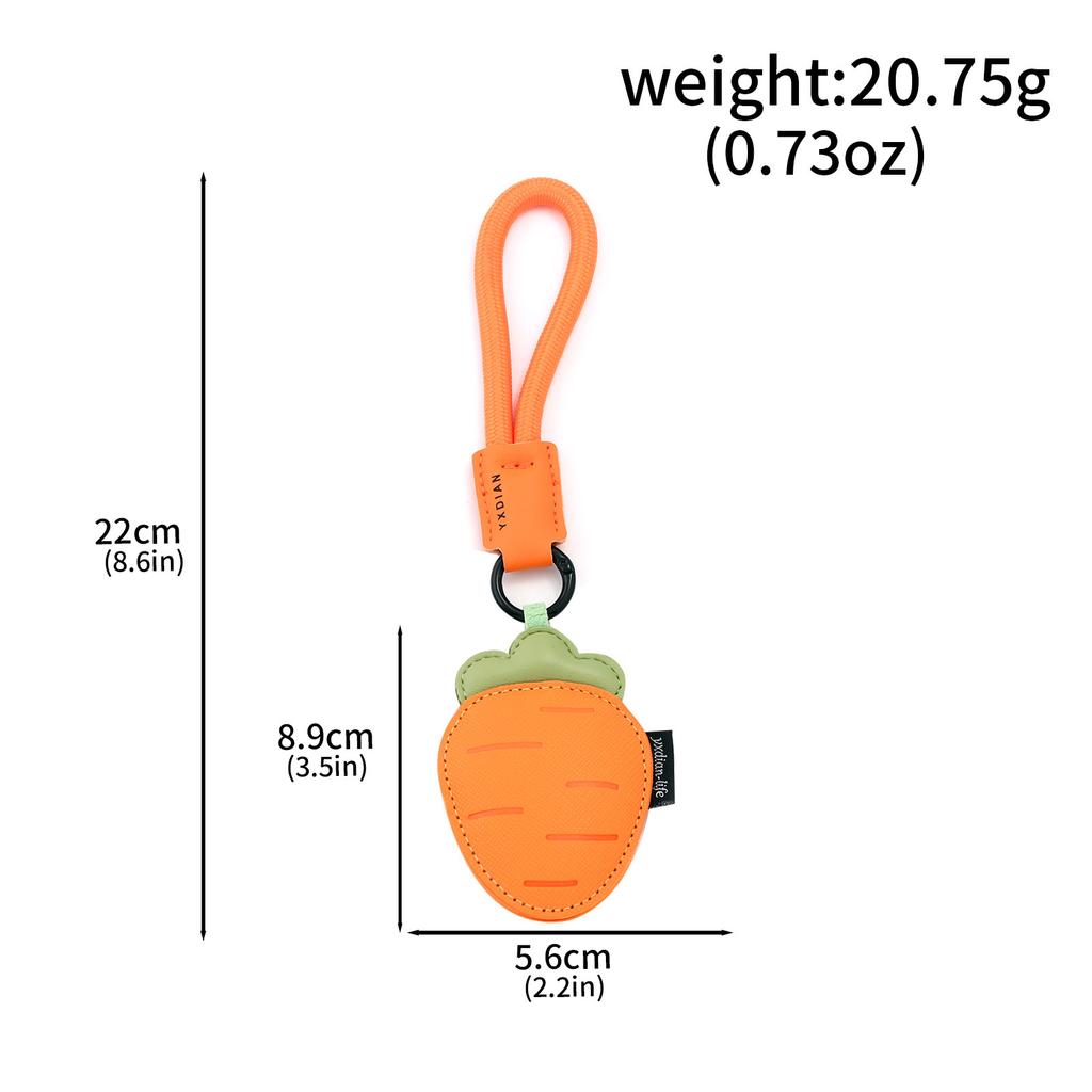 Creative Cartoon Vegetable Bag Pendant PU Leather Chili Pepper Carrot Eggplant Bag Charm for Men Women Decoration Gift Bag Charm