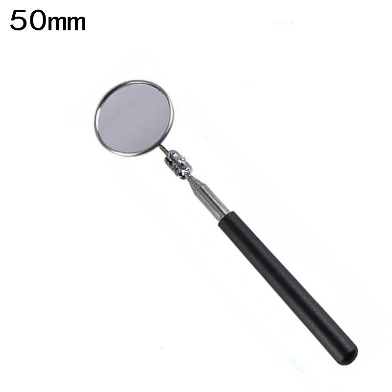 50mm Portable Car Telescopic Detection Lens Inspection Mirror Angle Observation Round Reflector Mirror 360Repair Inspection Tool