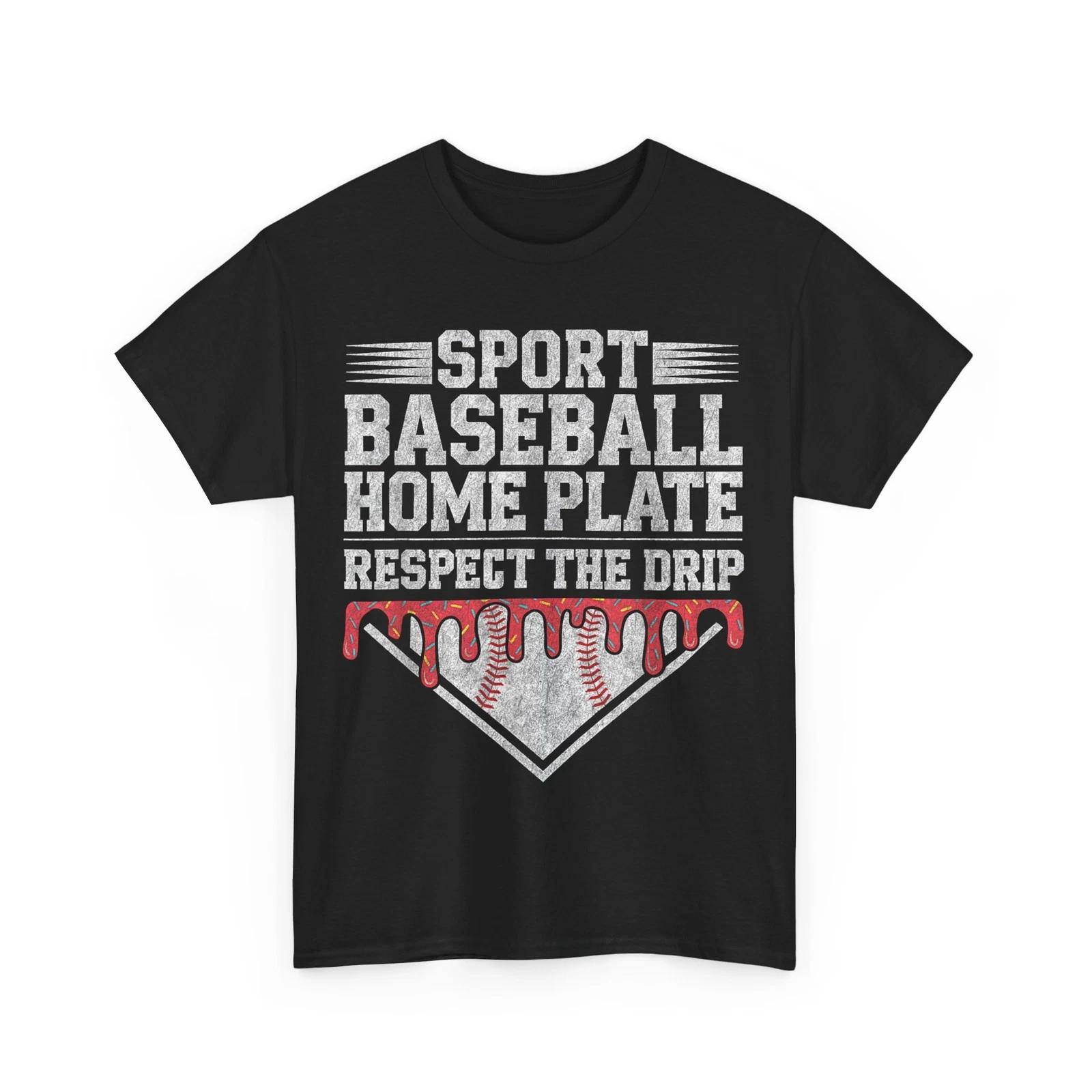 

Baseball Home Plate Drip for Boys Respect The Drip Ice Cream T-Shirt 2XL