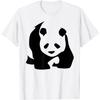 Panda Bear Lovers Minimalist Black and White China Wildlife T-Shirt
