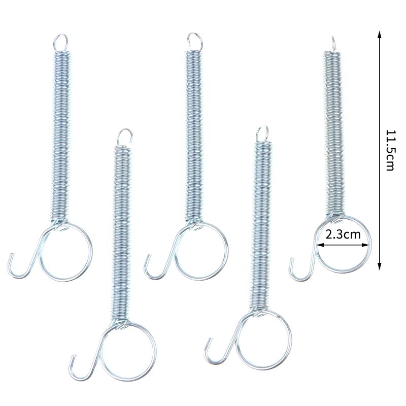 5Pcs Cage Door Spring Hooks 6/7/8.5/11.5Cm Metal Snap Hook Tension Spring For Poultry Cage Door Chicken Hamster Cage