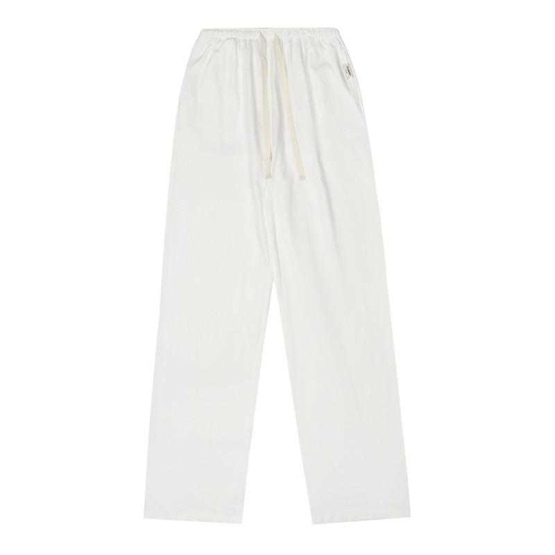 Women's Drawstring Elastic Waist Wide Leg Straight Pants Loose Fit Korean Casual Cotton Sweatpants