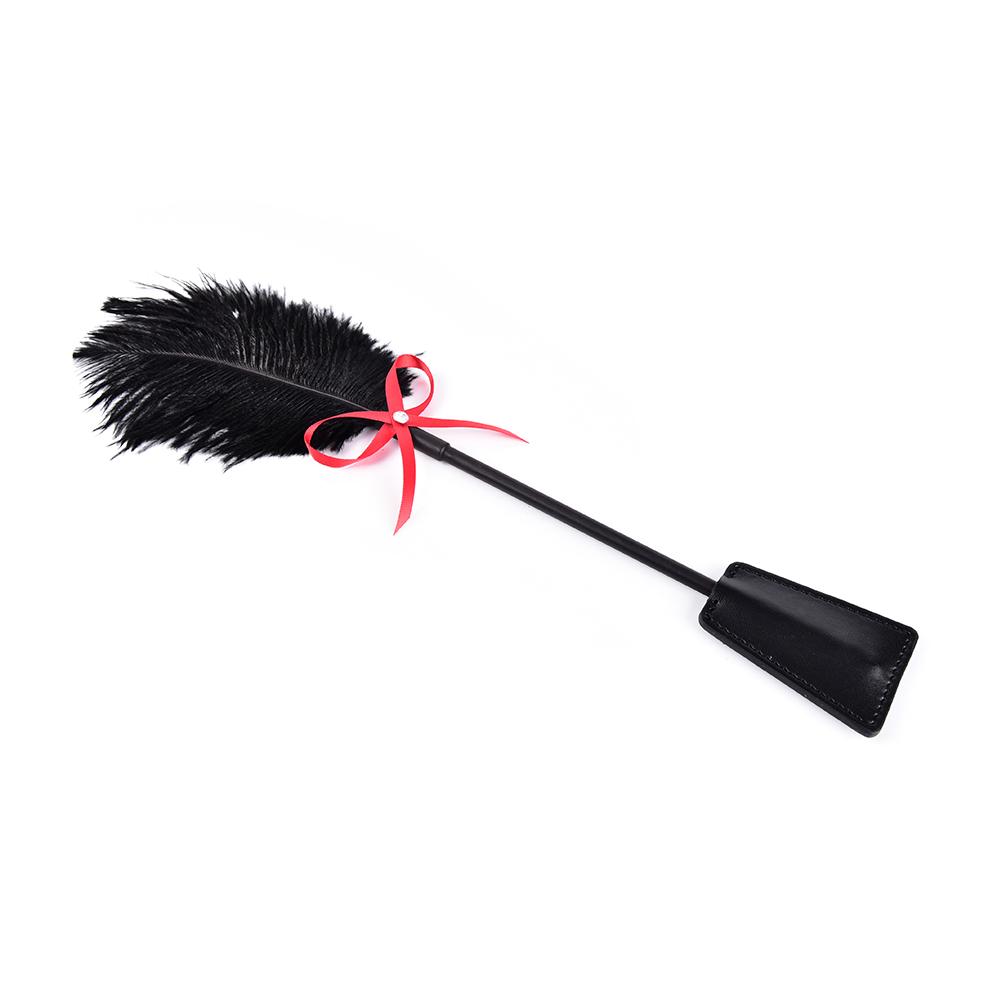 1PC PU Leather Sexy Whip For Lovers Couples Spanking Paddle Slap Clap Flap On Butt With Flirt Tickle Feather SM Sexy Game