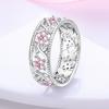Anneaux en Cuivre Anneau Simple Cœur en Zircon pour Femmes Bijoux Anneau Cadeau Matériau Durable de Haute Qualité Design Élégant